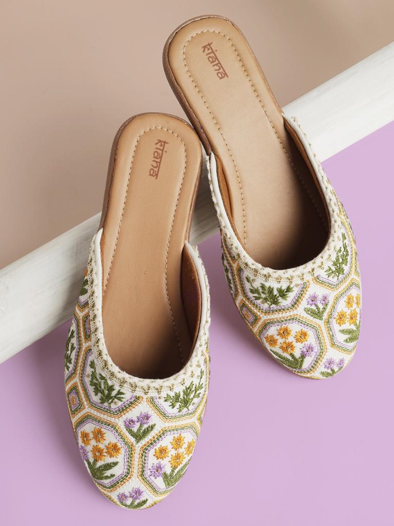 Kiana Fancy Wear Women Embroidered Indian Mojari Collection